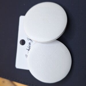 White Round wood circle earrings statement jewelry